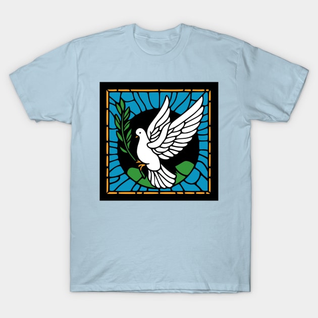 Stained Glass Dove T-Shirt by KayBee Gift Shop